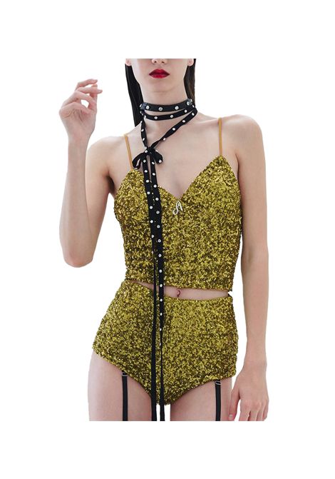 Top Aniye by donna Kira 185718 Oro paillettes stretch scollo a v spalline regolabili Aniye by | Top | 185718279